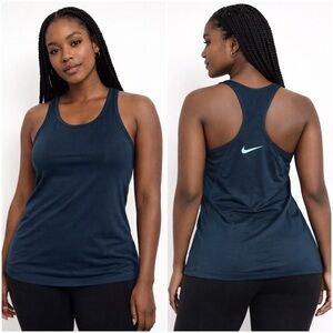 Nike DriFit Racerback Tank Top Women’s Small Black Logo Sports Gym Workout